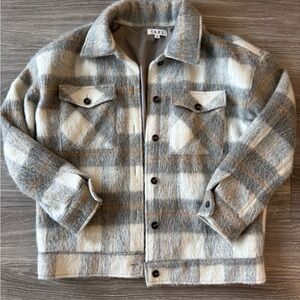 THML Plaid Jacket in Gray and Cream
